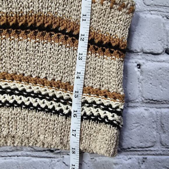 Forever21 Crochet Knit Sweater Crop Top Taupe Beige Cotton Blend New Size Medium - Picture 10 of 11